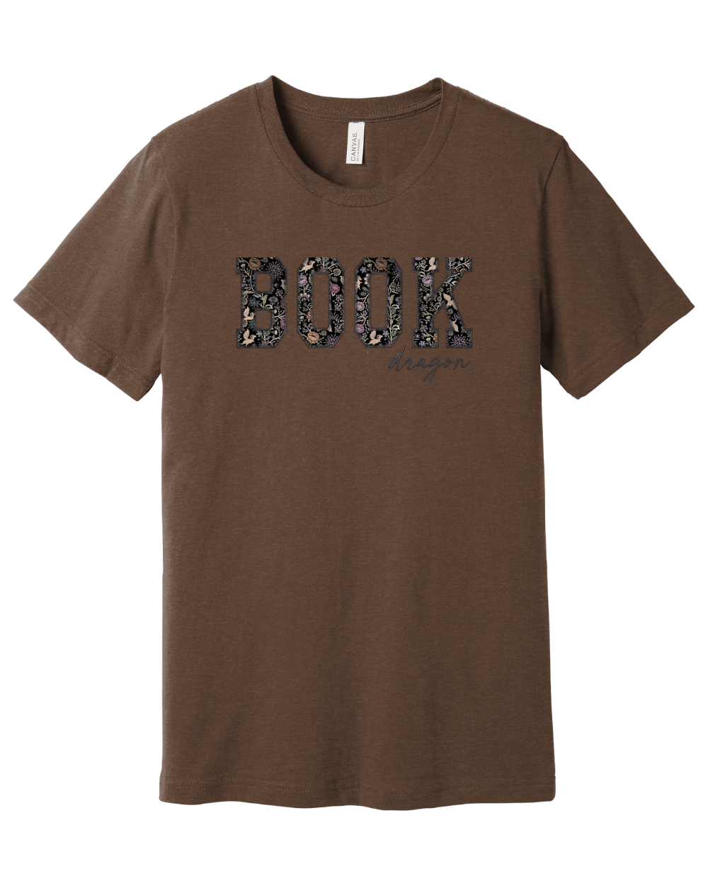 Book Dragon Embroidered Appliqué T-Shirt
