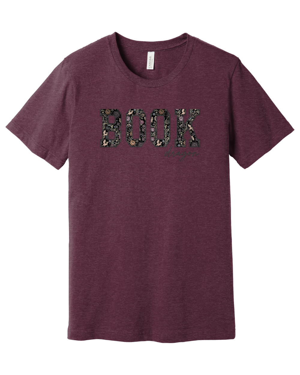 Book Dragon Embroidered Appliqué T-Shirt