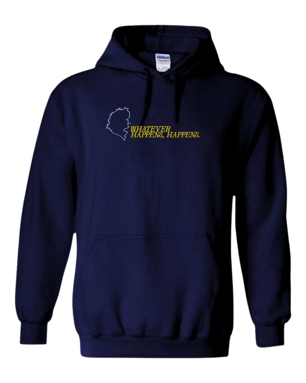 Navy Anime Hoodie with Cowboy Bebop profile outline and end credits quote